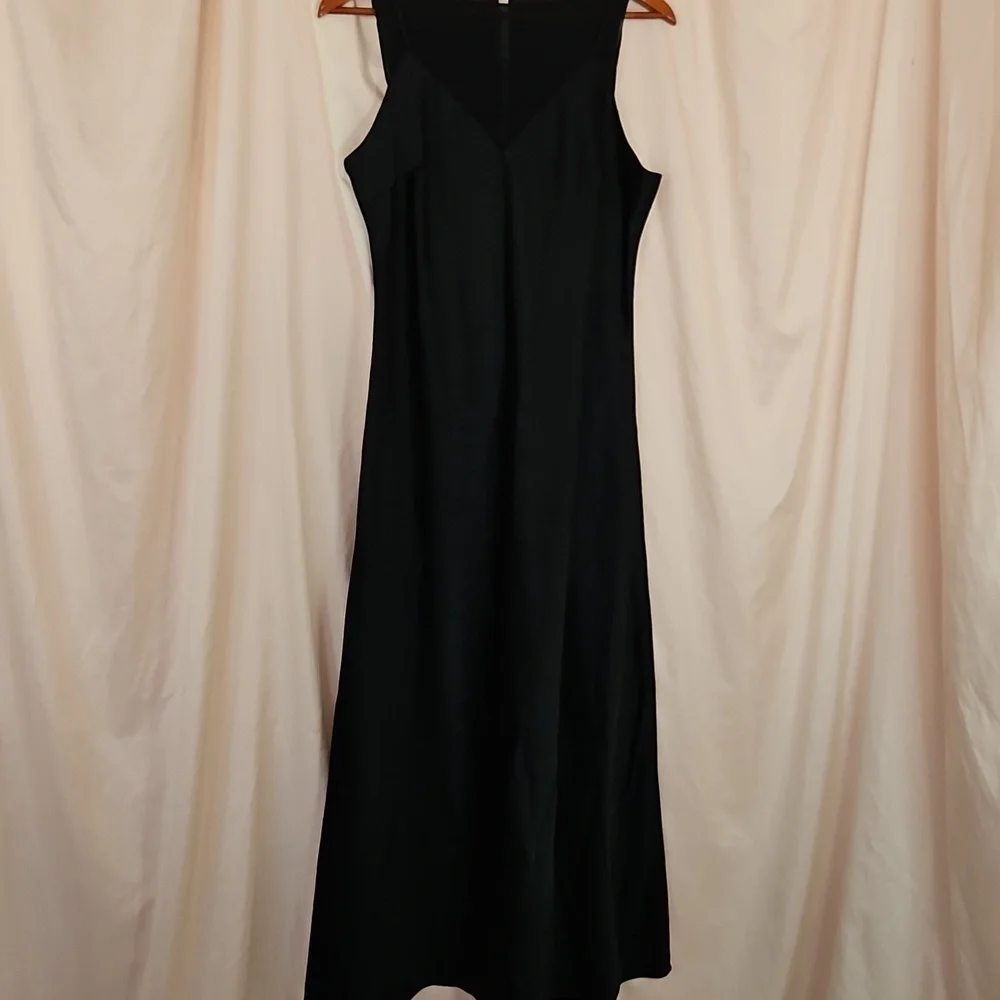 Future Collective Mixed Media Slip Dress Womens Medium Satin Sheer Mesh Maxi Y2K